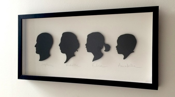 laser cut family silhouette portrait