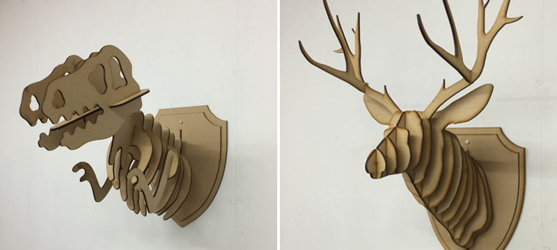 Laser cut MDF flat pack animal heads from TheCraftyCowLtd