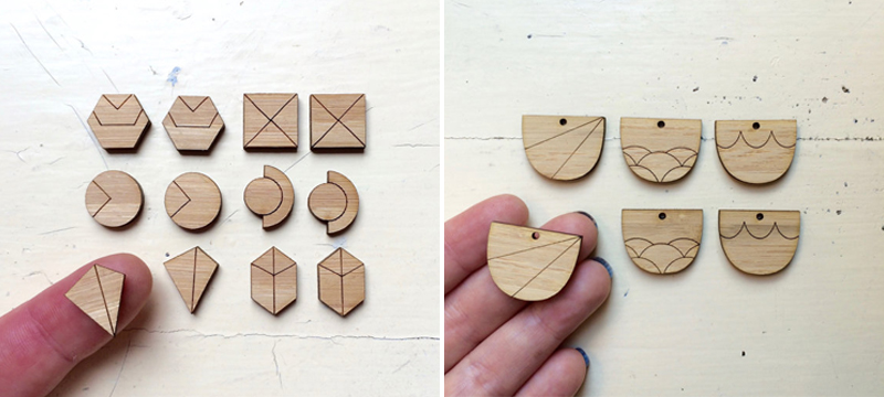 Laser cut bamboo cabochons from CraftyCutsLaser