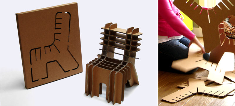 Laser cut cardboard children’s chair by David Graas