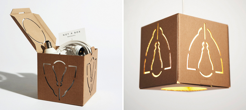 Laser cut cardboard lamp by David Graas