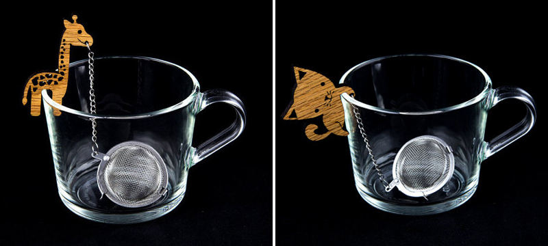 Laser cut bamboo Tea Buddy from TheOtherLabs