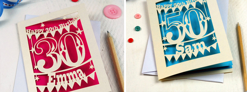 Laser cut cardstock greeting cards from pogofandango