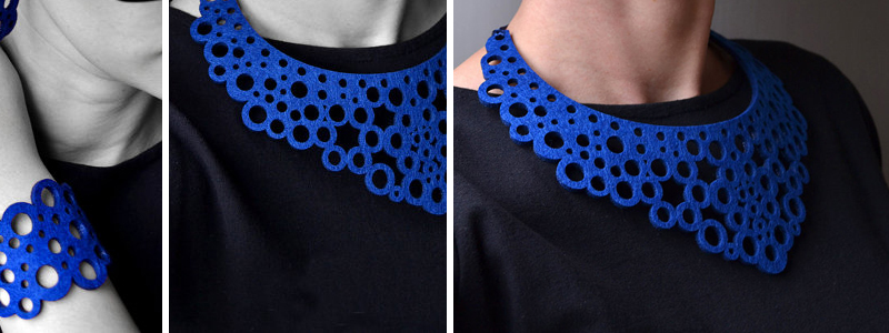 Laser cut felt necklace from FeltLabel