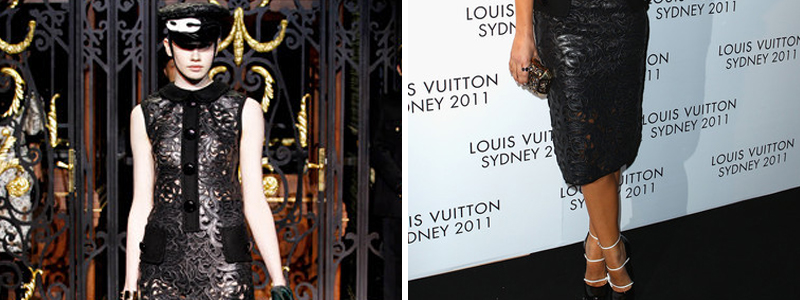 Laser cut leather dress from Louis Vuitton