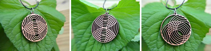 GioGio Design Laser Cut Bamboo Circle Necklaces