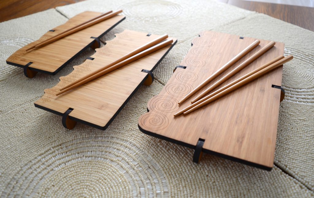 GioGio Design Laser Cut Bamboo Sushi Boards