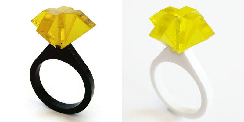 Laser Cut Yellow Tinted Acrylic Rings From DigitalHandmade