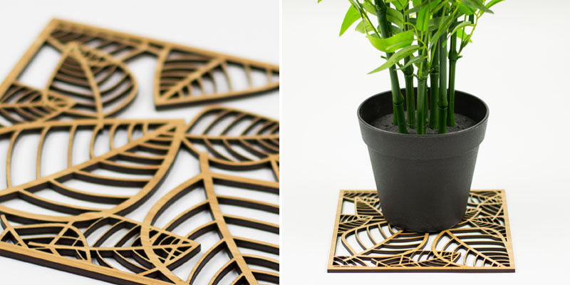 Premium Veneer Bamboo MDF Laser Cut Plant Trivet