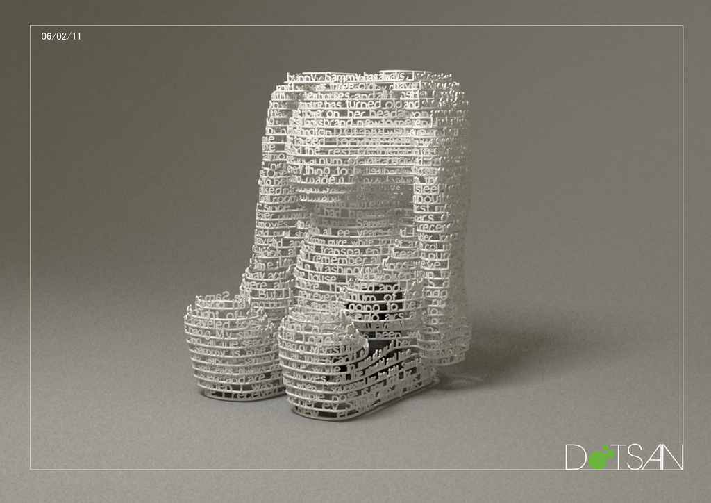 Extraordinary 3D printed objects made with text