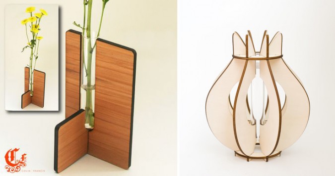 laser cut flat pack vase