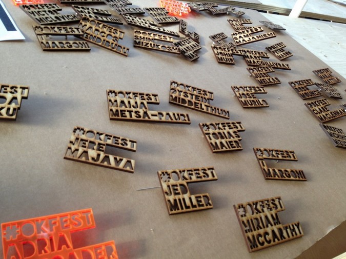 wood name tags