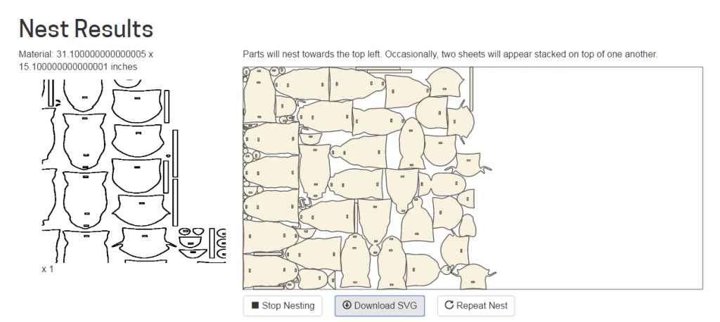 Blank Slate Automated Nesting Software Results