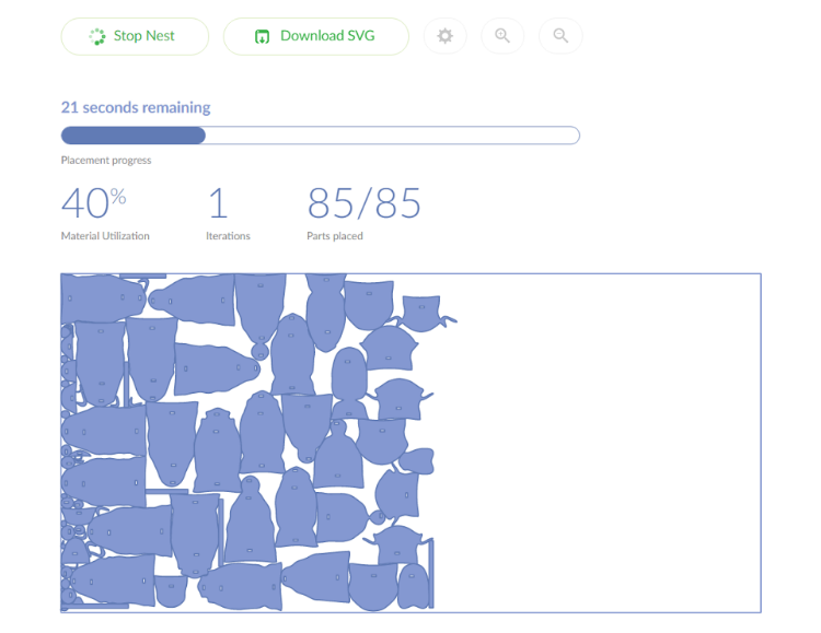SVGnest Automated Nesting Software Tool Process