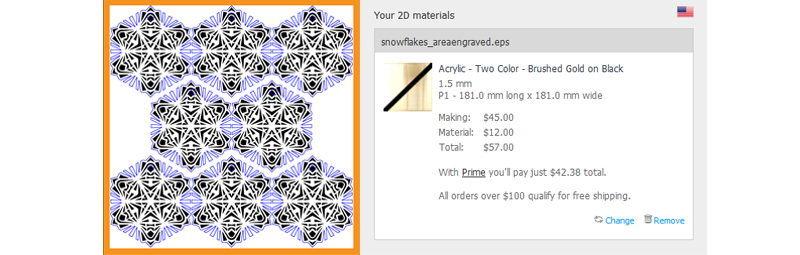 Snowflake Area Laser Engraving Cost Comparison