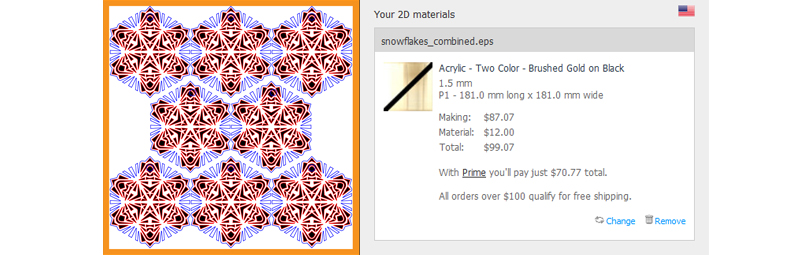 Snowflake Combined Laser Engraving Cost Comparison