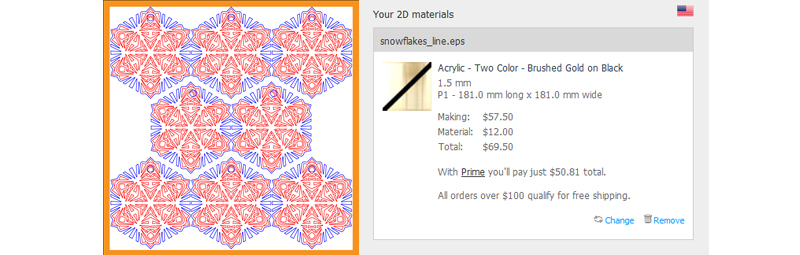 Snowflake Line Laser Engraving Cost Comparison