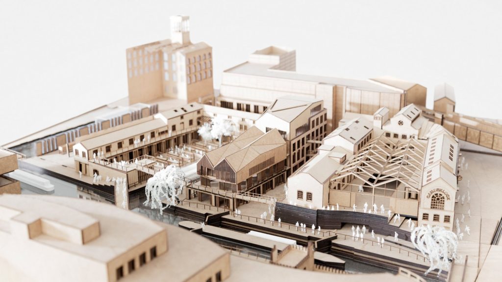 White Mat Board Camden Lock Market 3D Architectural Model from Piercy & Company