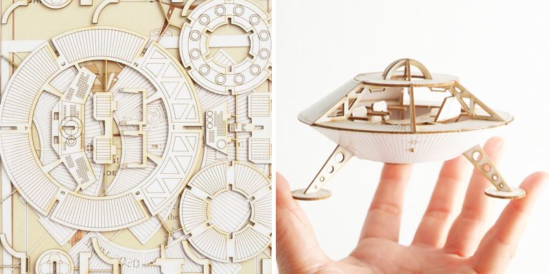 White Mat Board Mars Lander Model Kit from ThomasHouhaDesigns