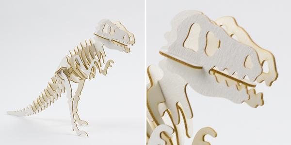 Laser Cut Beige Taskboard T-Rex 3D interlocking Models