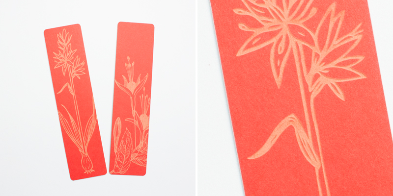 Laser Cut Red Cardstock Paper Bookmarks