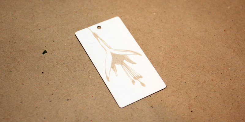 fuchsia flower laser cut necklace cardboard prototype
