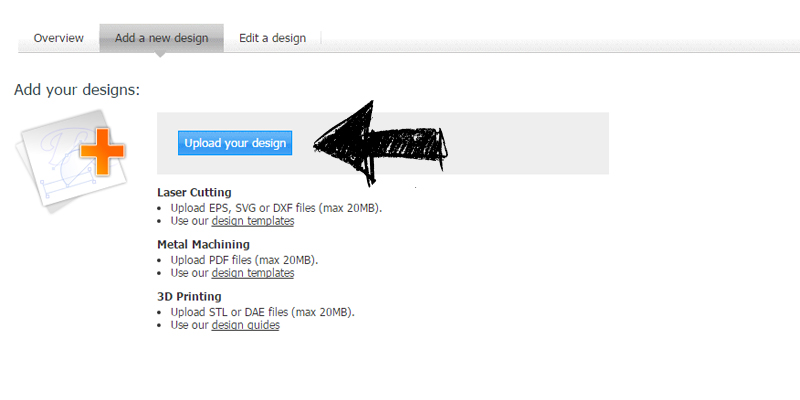 upload laser cutting design files