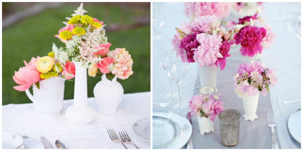 Milk Glass Wedding Centerpieces