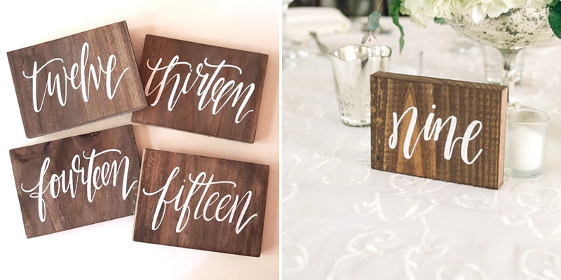 Wooden Wedding Table Numbers