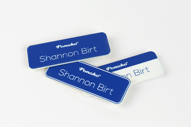 Blue On White Acrylic Name Badges