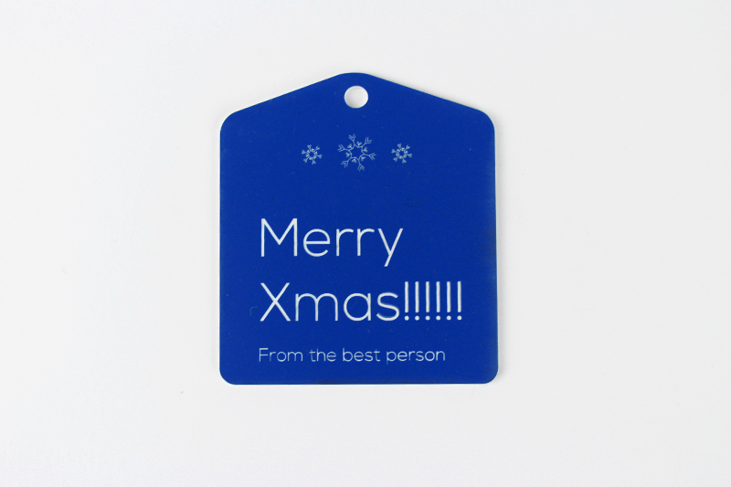 Blue On White Acrylic Tags And Labels