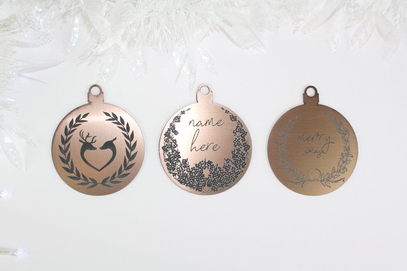 Bronze On Black Acrylic 3 - Holiday Ornaments