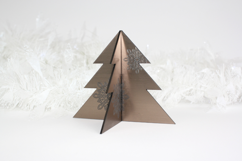 Bronze On Black Acrylic 4 - Christmas Tree