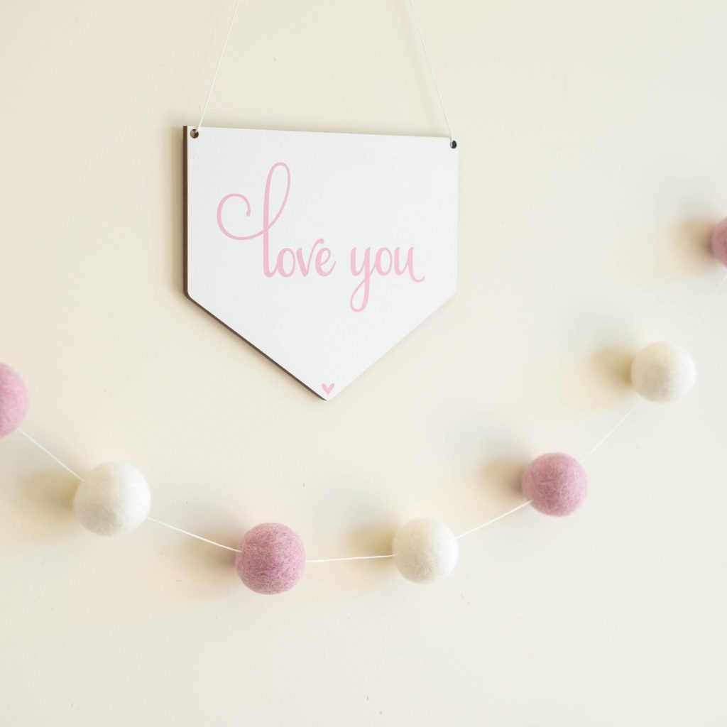 2017 Review 15 - Digital Printed Materials Love You Wall Hanging