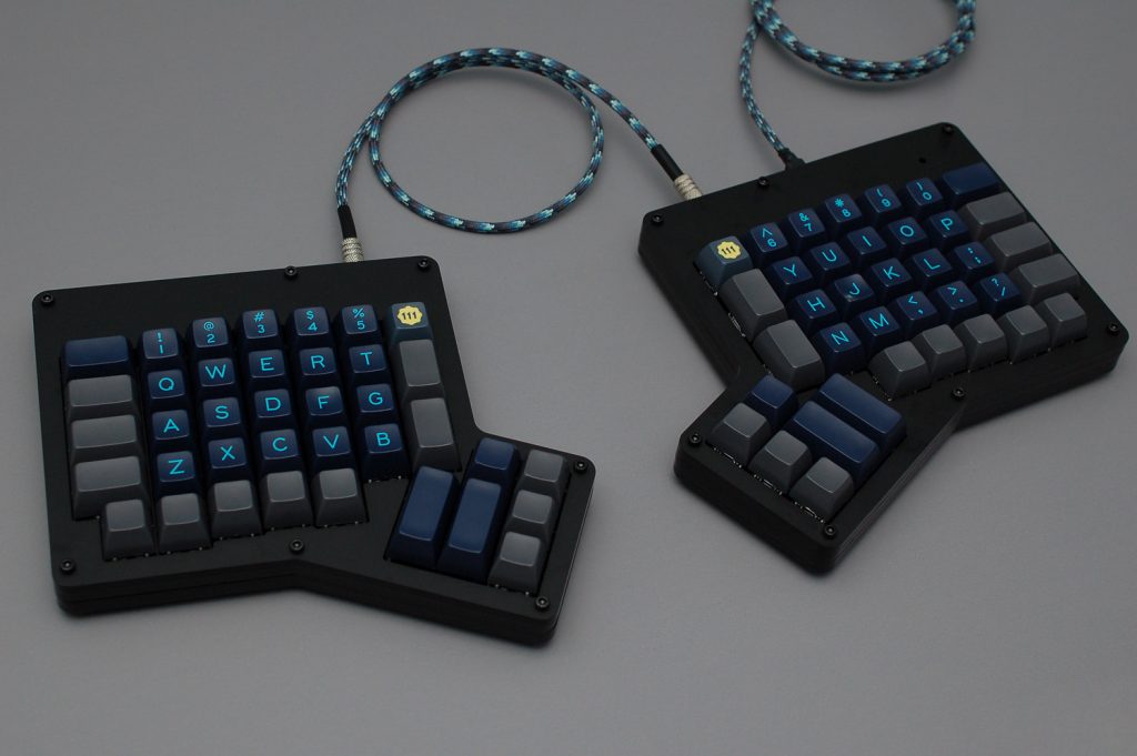 Ergonomic Mechanical Keyboard 4 - Profet Black Matte Acrylic ErgoDox