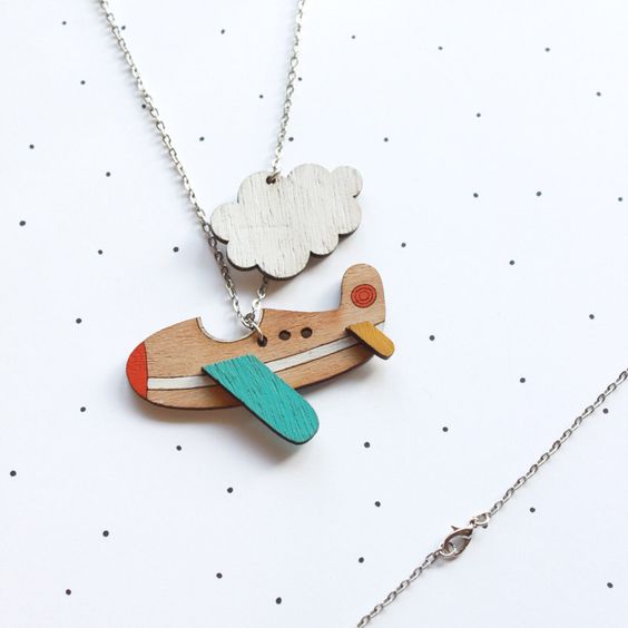 Laser Cut Products 12 - So Little Time Co Aeroplane Necklace