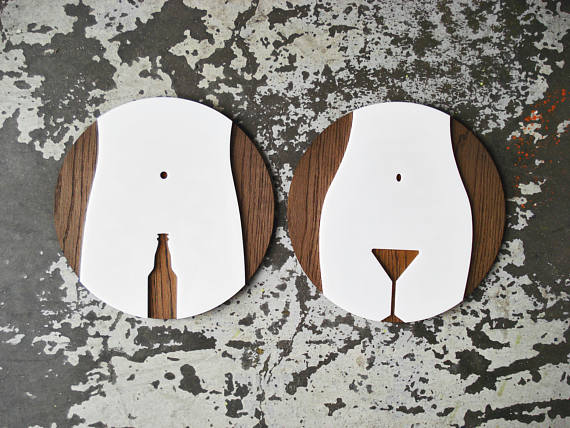 Laser Cut Products 49 - Grayskunk Bathroom Signs