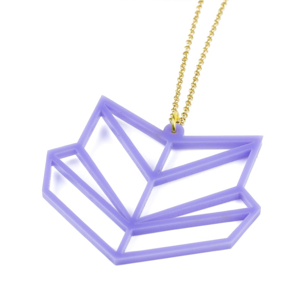 2 Purple Acrylic Sheet - Chevron Necklace