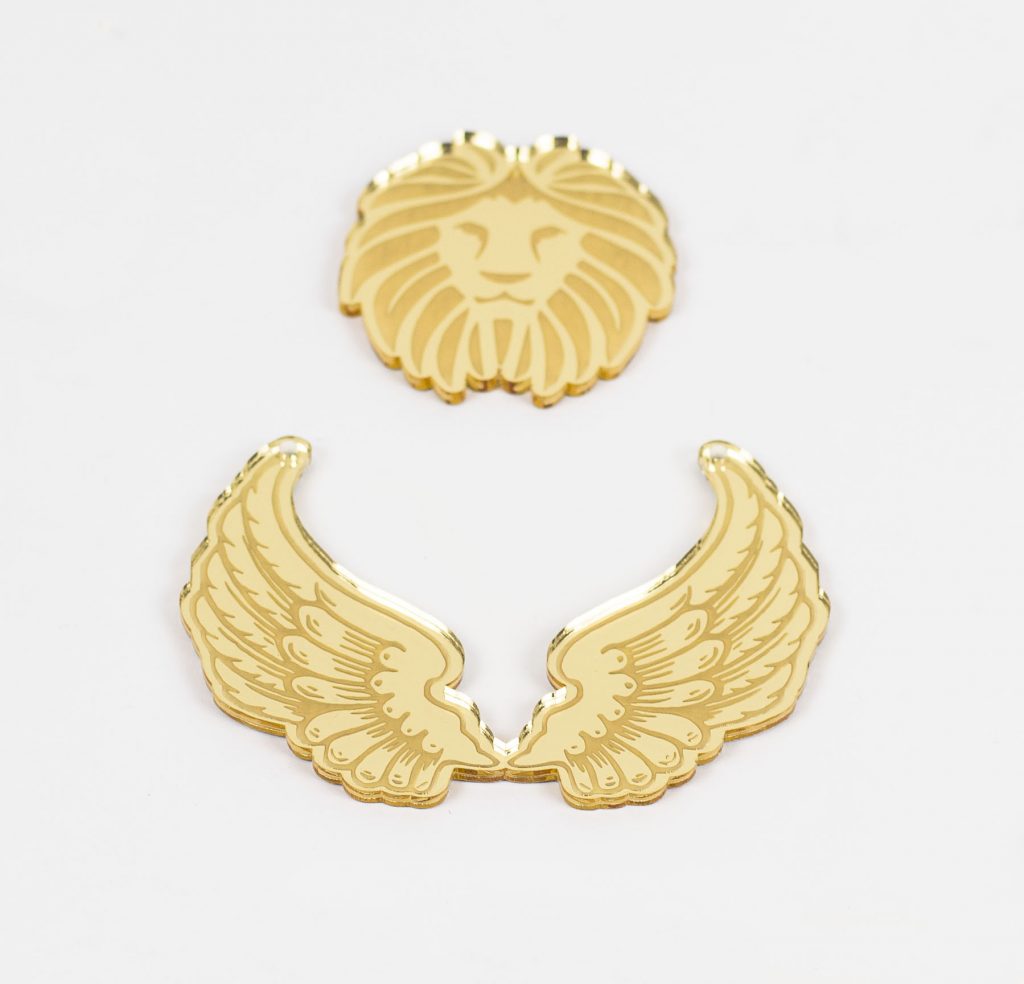 Gold Mirror Acrylic 6 - Lion Wings