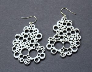 Melanie Lynn Design 5 - Laser Cut Acrylic Jewelry - White Bubble Earrings