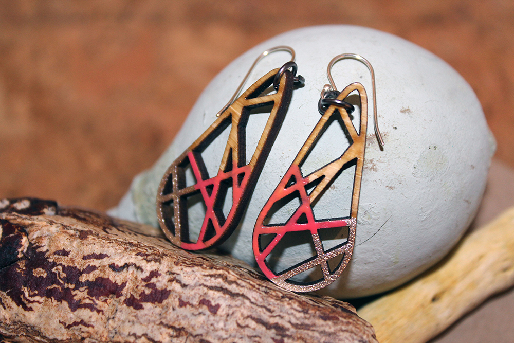 Melanie Lynn Design 6 - Unique Wooden Jewelry - Hand Painted Bamboo