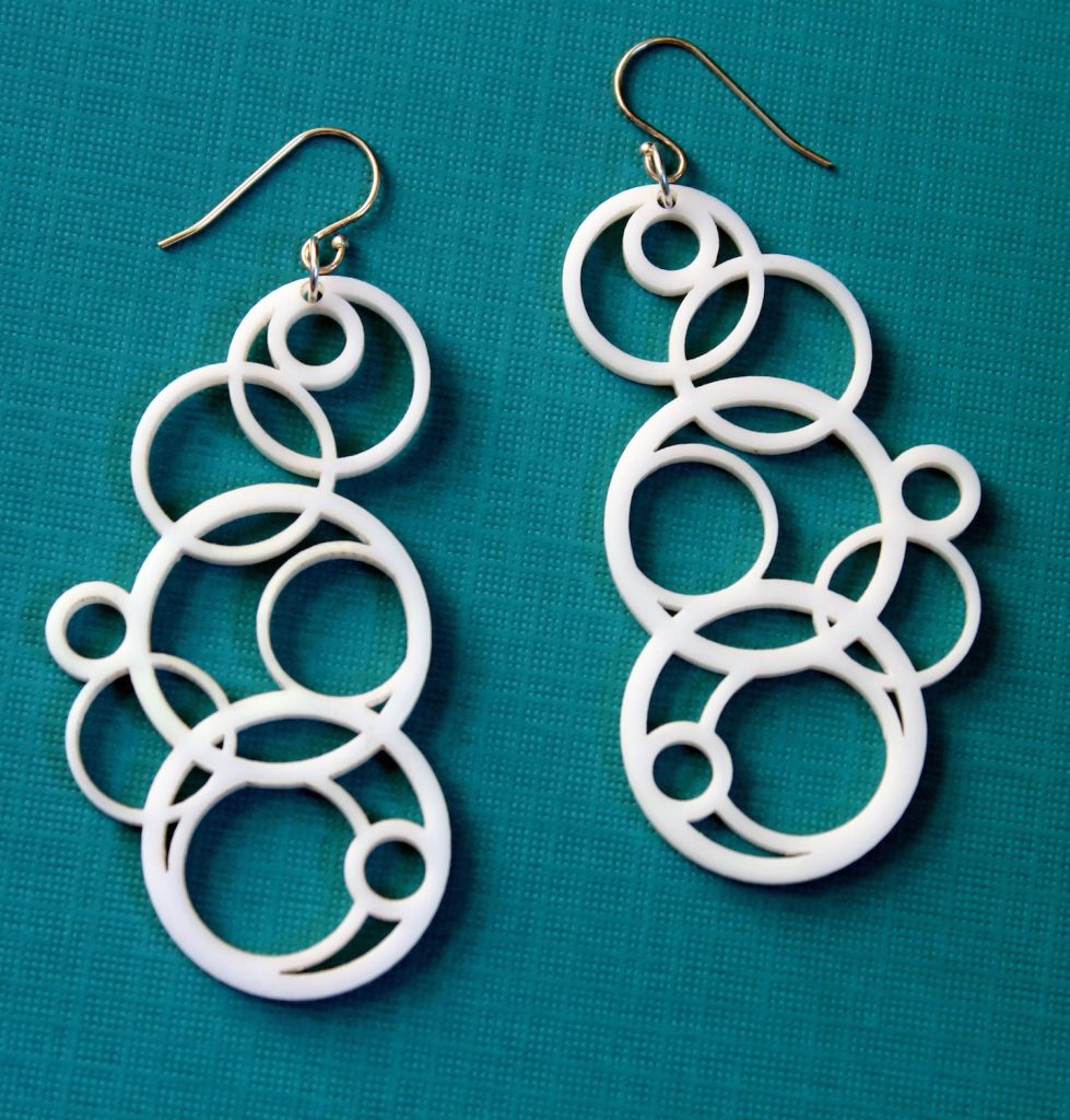 Melanie Lynn Design 7 - Laser Cut Acrylic Jewelry - White Circle Earrings