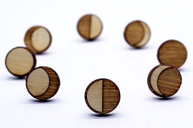 Melanie Lynn Design 9 - Unique Wooden Jewelry - Moon Phases