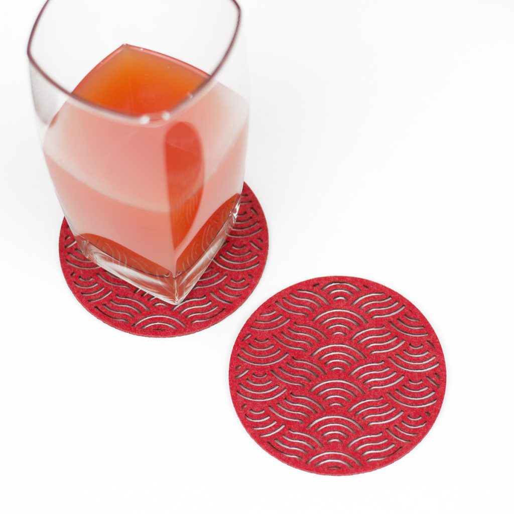 Synthetic Felt 1 - Red Coasters