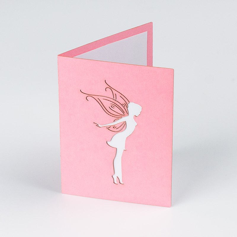 Cardstock Paper 3 - Pink Fairy Greeting Card