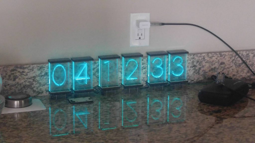 Lixie Labs LED Nixie Clock 10 - Aqua Numbers