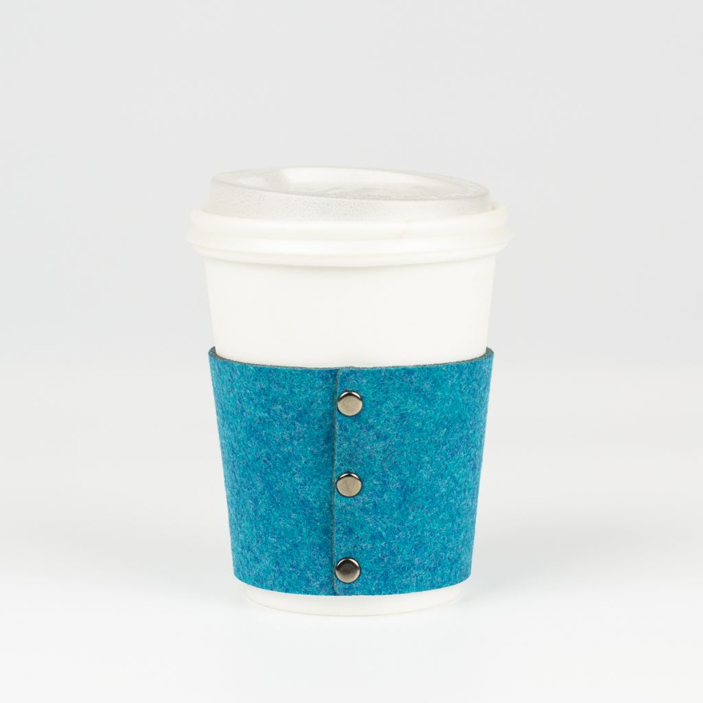 Premium Synthetic Felt 8 - Ocean Blue Coffee Sleeve