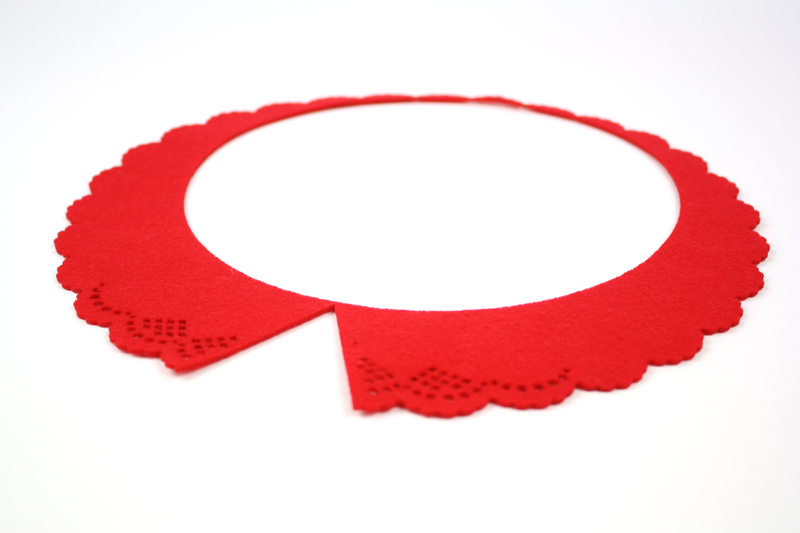 Red Synthetic Felt 3 - Collar