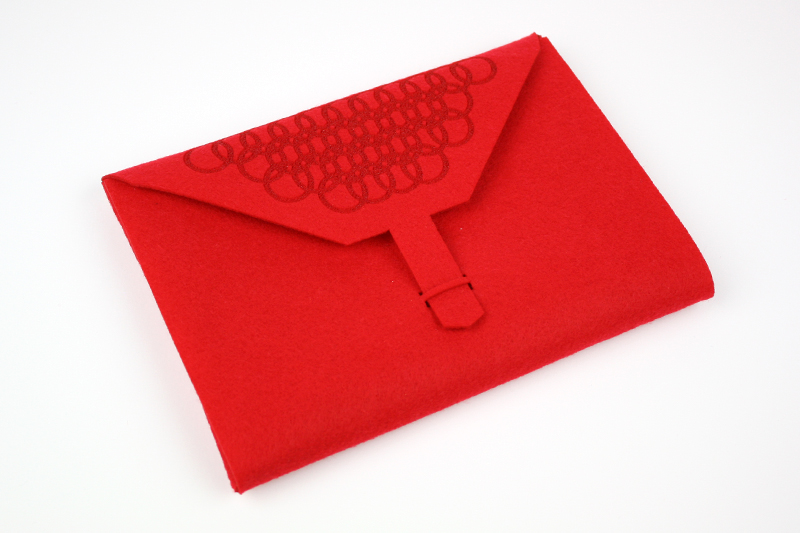 Red Synthetic Felt 9 - Pouch