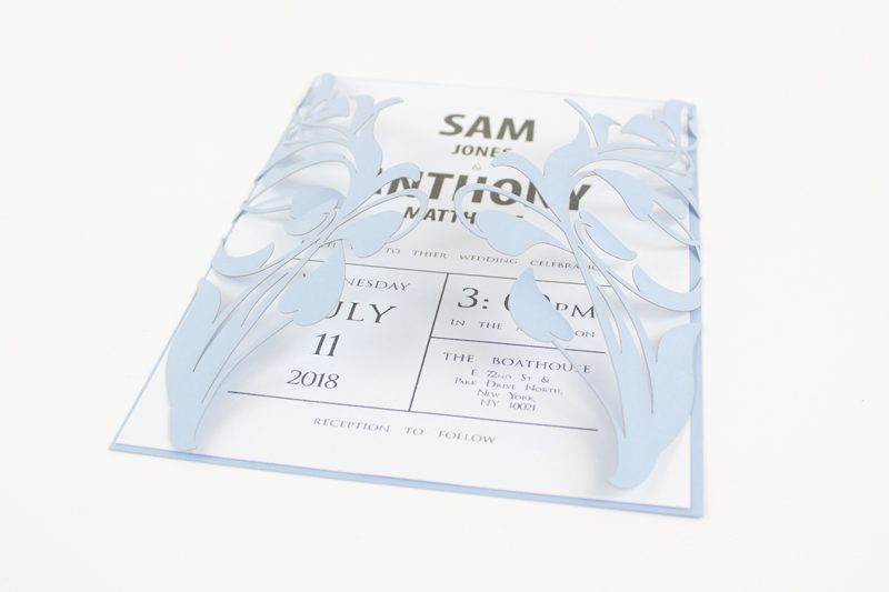 Swallow Blue Cardstock Paper 3 - Wedding Invitation